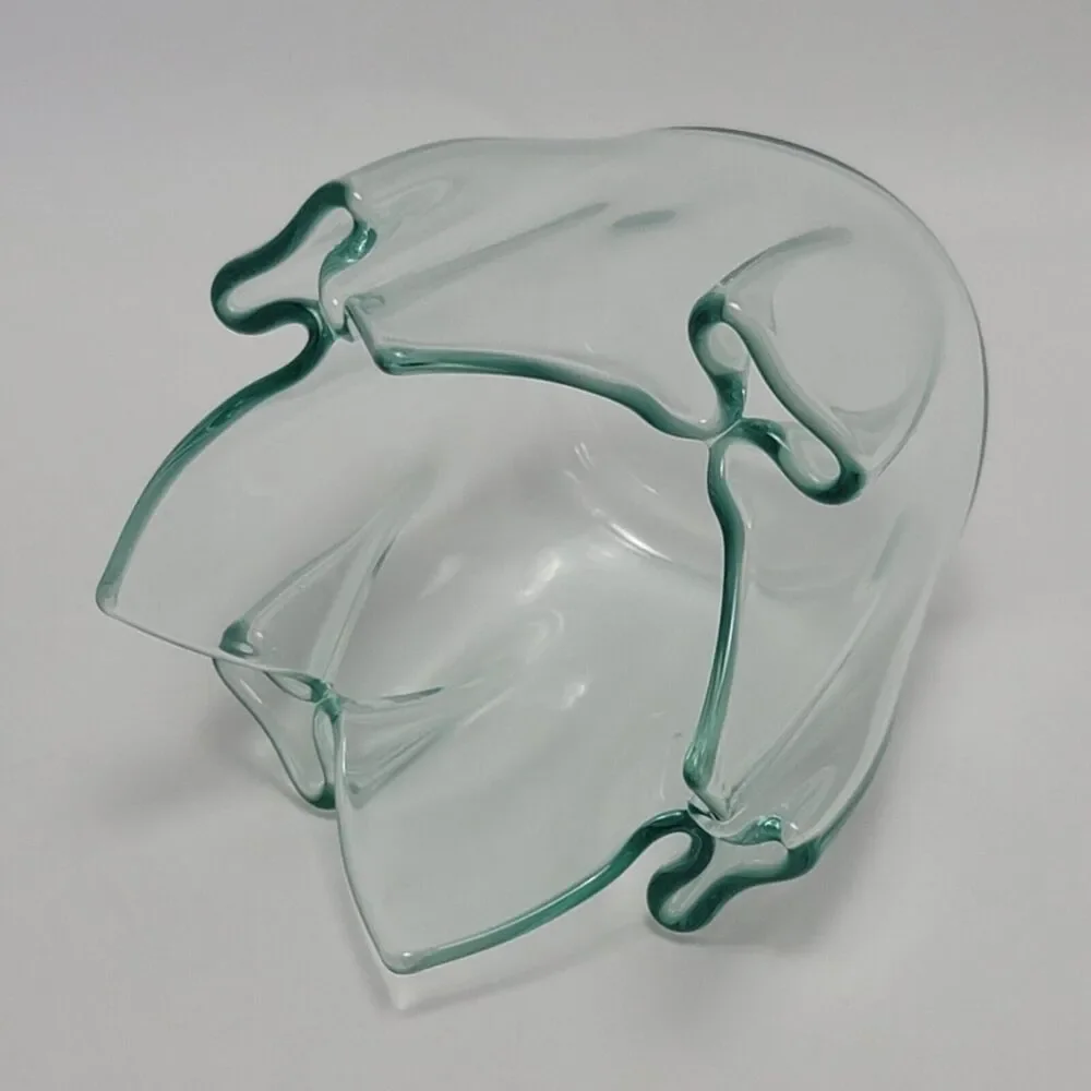 Plexiglass Handkerchief Vase Lucite Acrylic Mid Century Modern Glass Ruffled